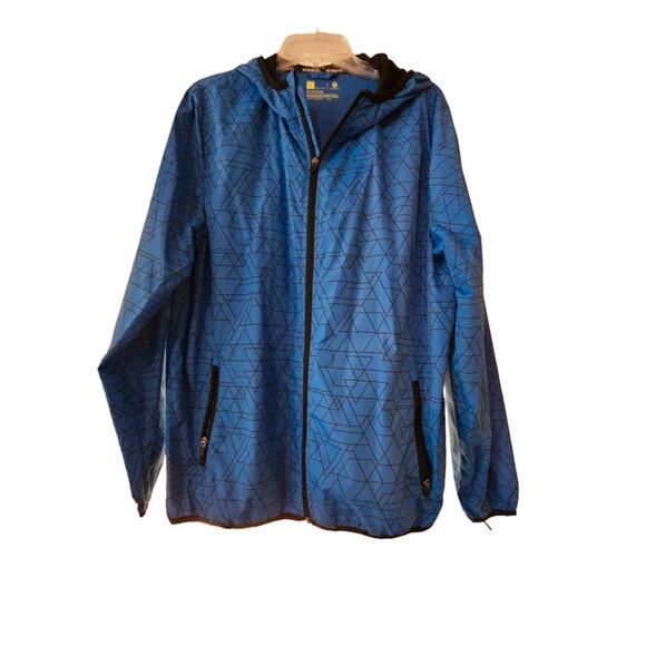 Xersion Blue and Black Windbreaker Raincoat Jacket Large - Picture 1 of 8
